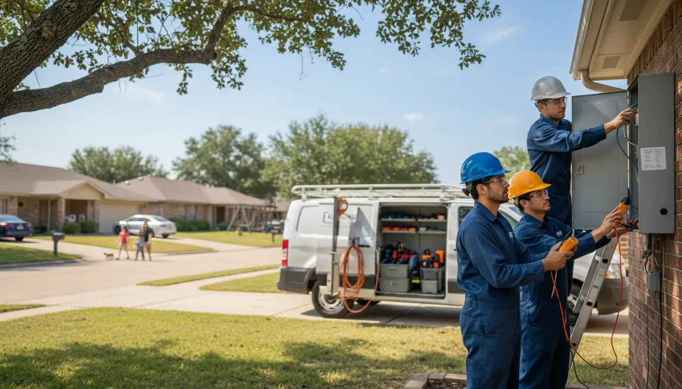 Certified electrician providing emergency electrical services in Groesbeck, TX